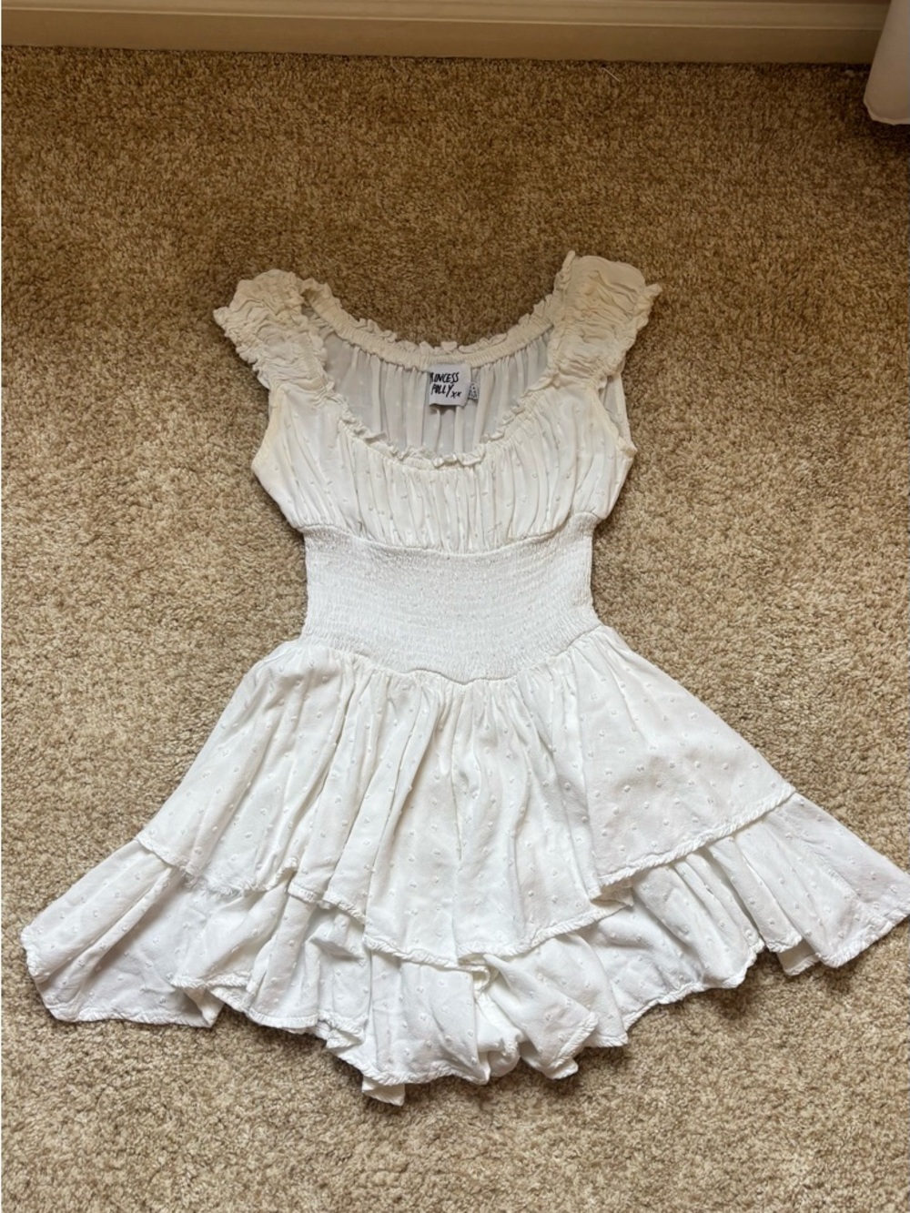Princess Polly White Ruffled romper